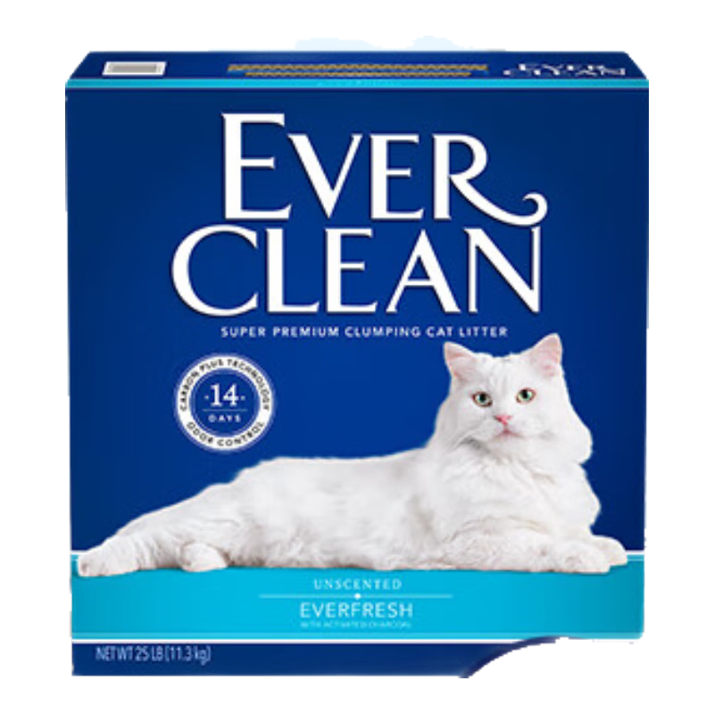 PLUS会员：猫砂中的“劳斯莱斯”，EverClean 铂钻 美国进口无尘除臭抑菌猫砂 11.3kg（蓝标）