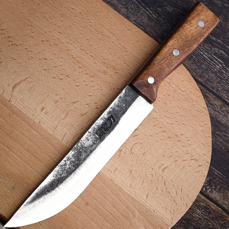 杀猪专用刀放血长手工锻打猪肉分割剔骨尖刀多用菜刀超快宰羊 黑 60