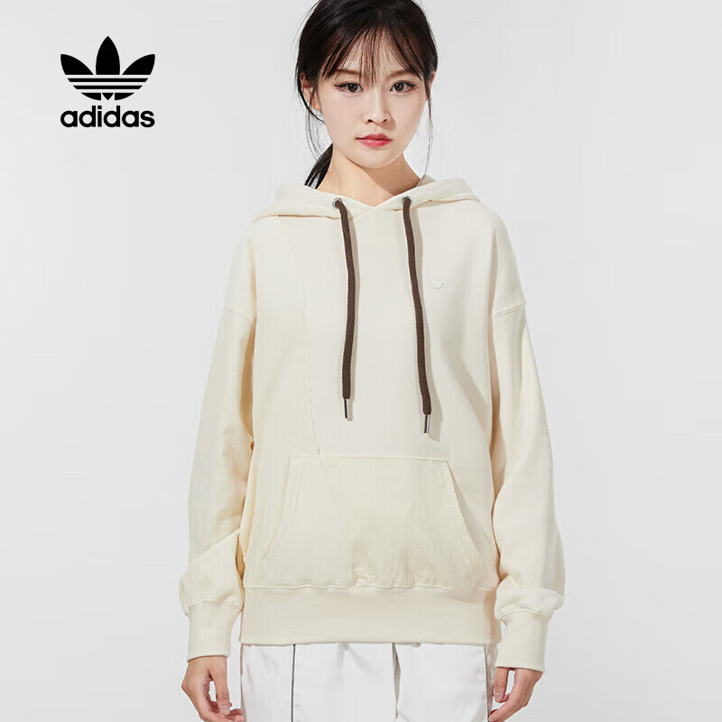 阿迪达斯 (adidas)新款三叶草女装卫衣春季户外运动服跑步训练透气