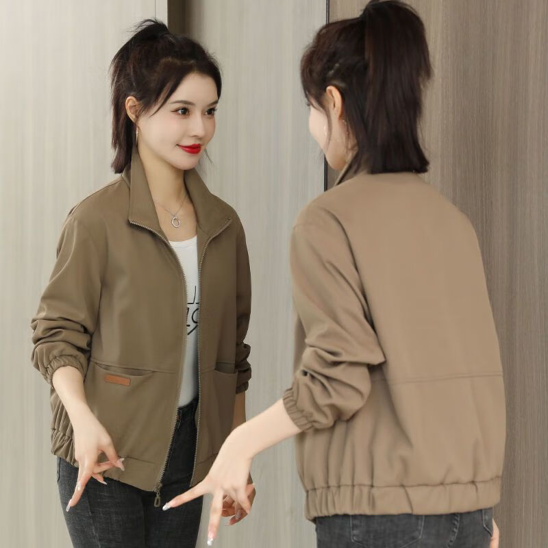 春秋款女2024潮流时装版韩系春装2024新款直筒休闲二八月小个 棕色 s