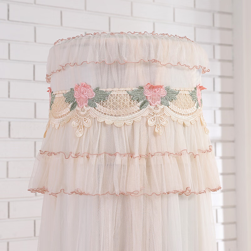 米囹空调防尘罩柜机圆形圆柱格力客厅美的海尔柜式立式空调罩套 N 锦绣 灰色 【开机不取】 高度180cm 【多品牌通用】