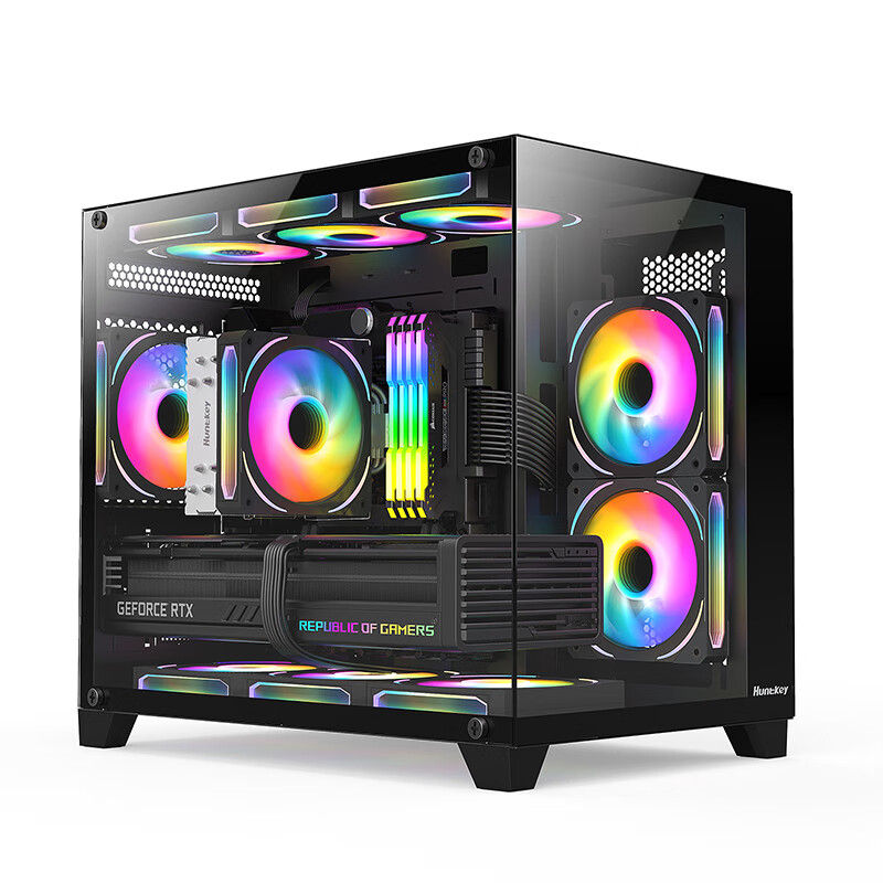 ���ڲ��������Σ�Huntkey��S960����ѩX��ɫȫ���溣�������䣨˫��ֻ�����/���ҷ���/360ˮ��/9����λ/MATX���壩 293Ԫ��2��(��146.5Ԫ/��)