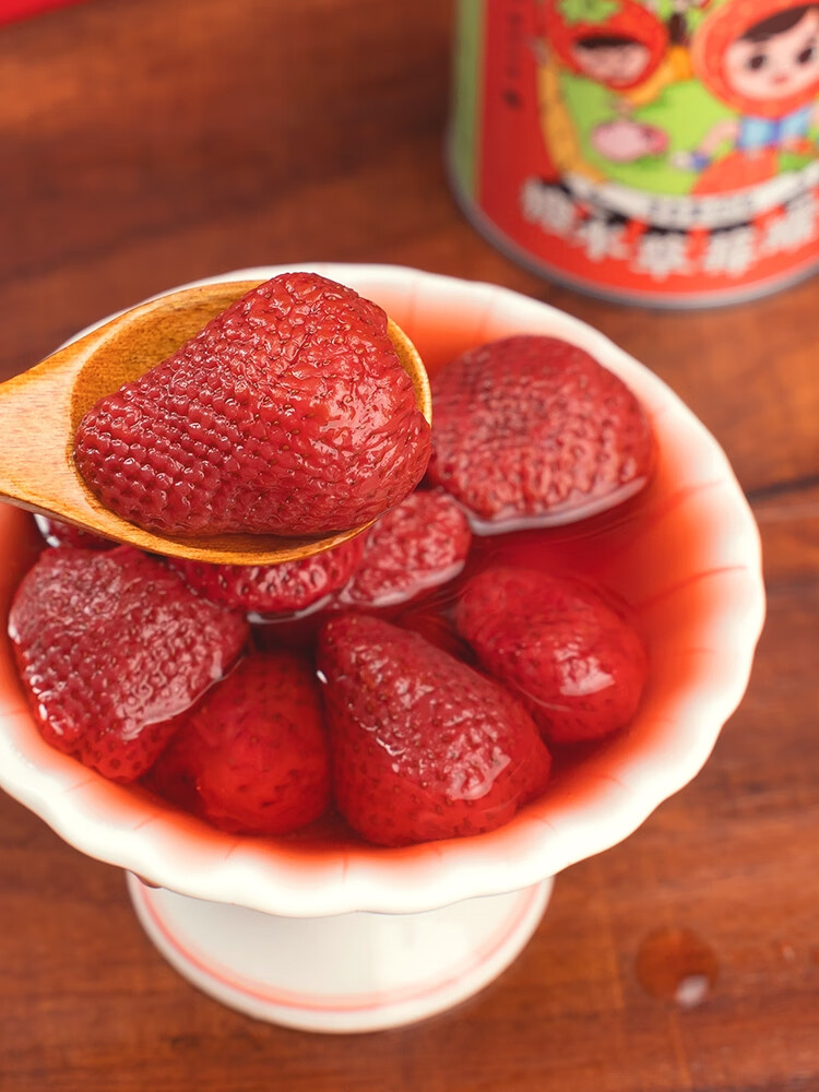 林家铺子草莓罐头新鲜水果罐头425g*6罐休闲食品零食 草莓罐头6罐装