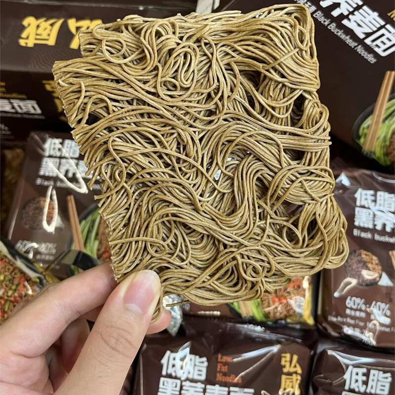 荞麦面怡力方便面粗粮面条d脂早餐非油炸代餐速食黑苦荞黑麦 粗条手擀