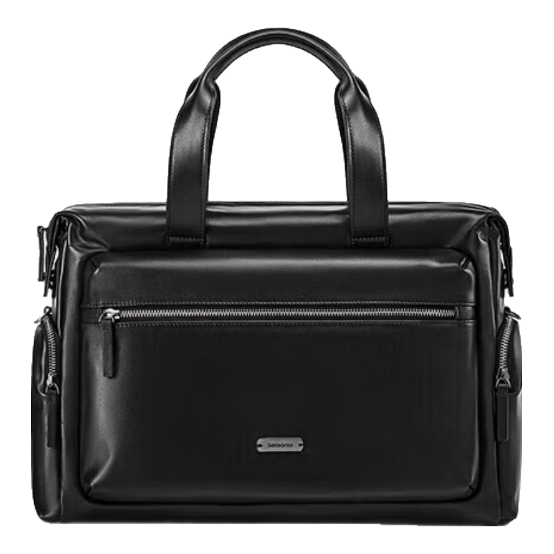 新秀麗（Samsonite）男士手提包13.3英寸電腦包男士通勤牛皮革公文包男禮物TM3*09009