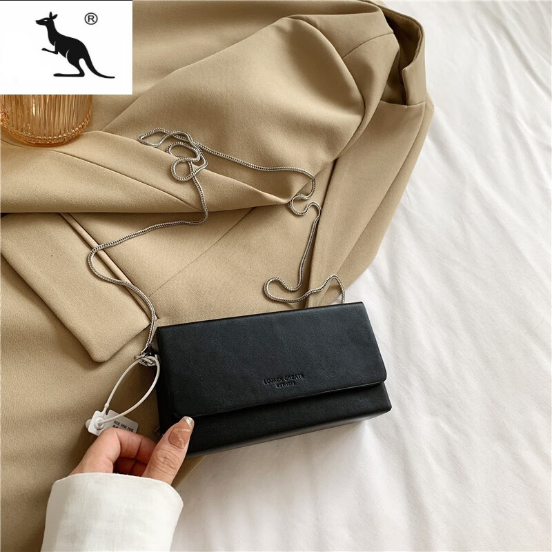 酷奇袋鼠(kuqidaishu)感包包女小方包2024新款韩系小众简约烟盒子包