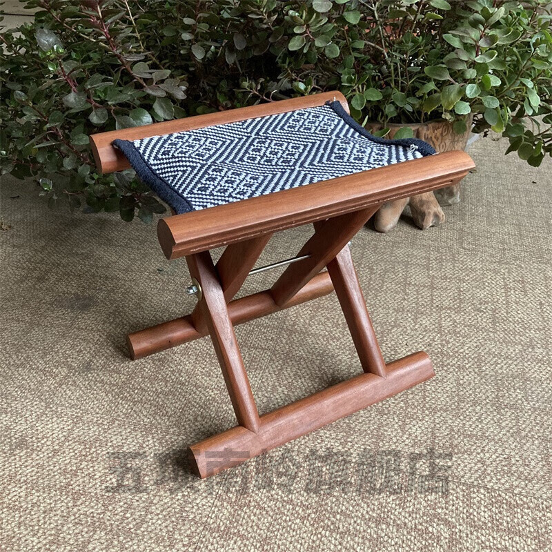 马扎马札枣木马扎折叠便携椅换鞋凳子钓鱼老人礼品 矮款28-30cm钢轴