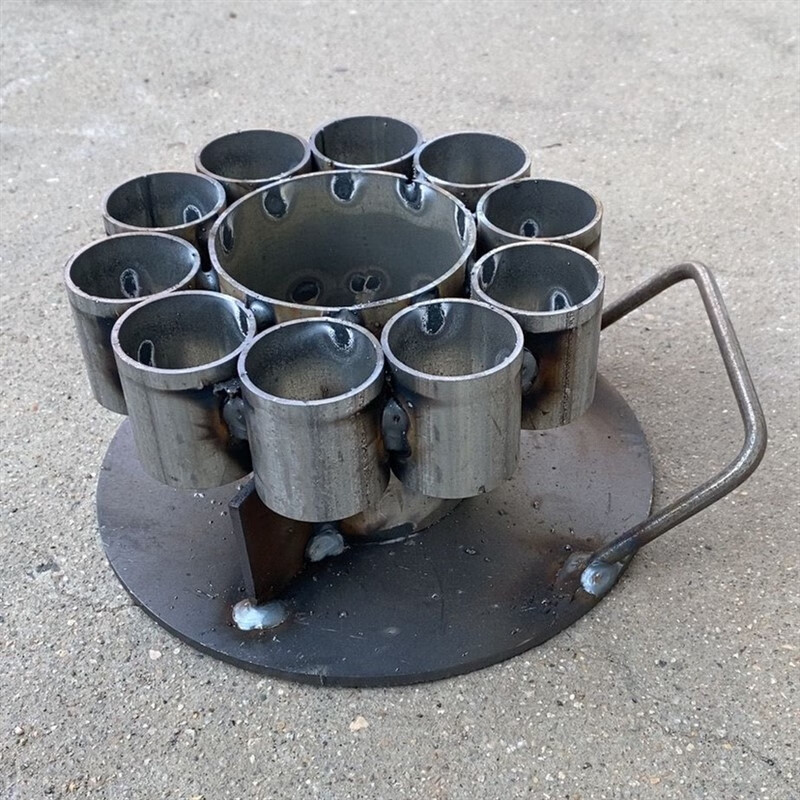 杜准瑜 春节放二踢脚炮架子新款放炮神器过 圆形原色十连架子