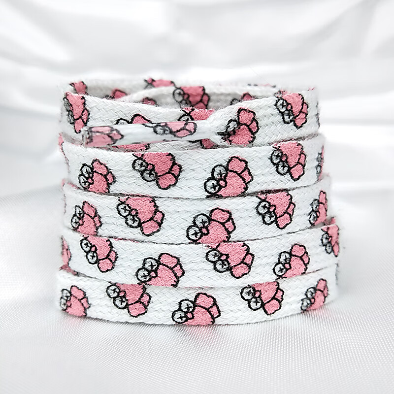 创意图案印花可口可乐kaws太极个性潮鞋带男女 kaws-粉色-120cm/双