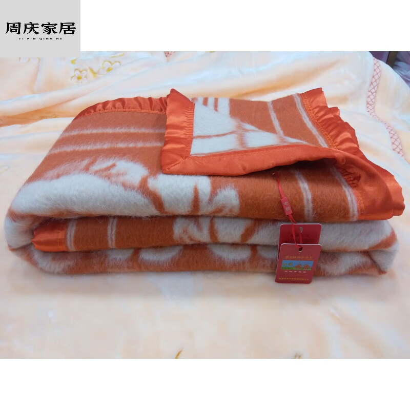 妙普乐高档羊毛毯子100纯羊毛加厚大床内蒙青海双虎毛毯羊毛毛毯老式