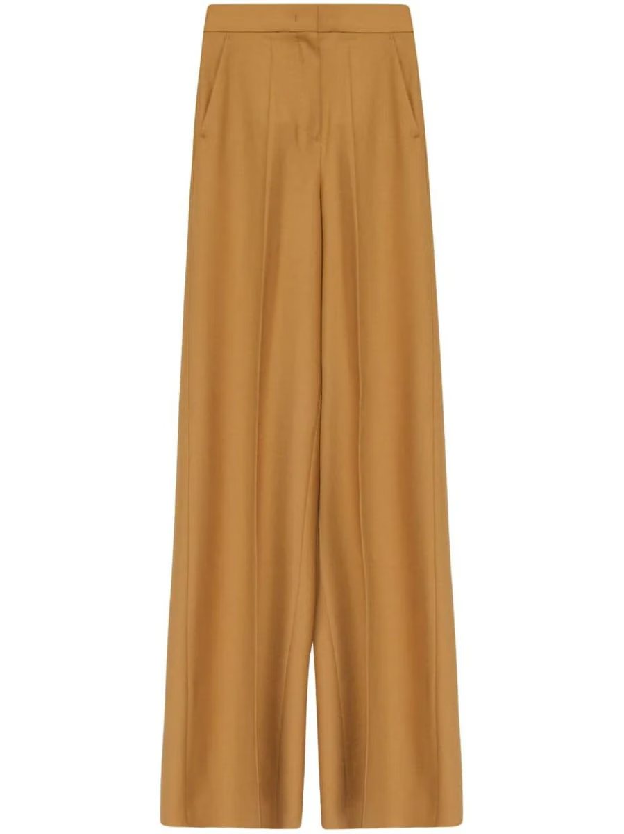 max mara 驼色羊毛高腰阔腿裤侧袋设计【七夕情人节礼物】 浅棕色 42