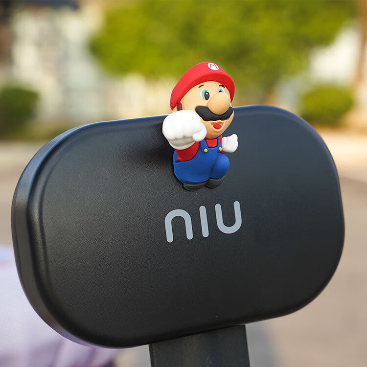 车贴九号雅迪摩托车身装饰品公仔摆件 马里奥3d公仔-红帽1个胶 助粘剂