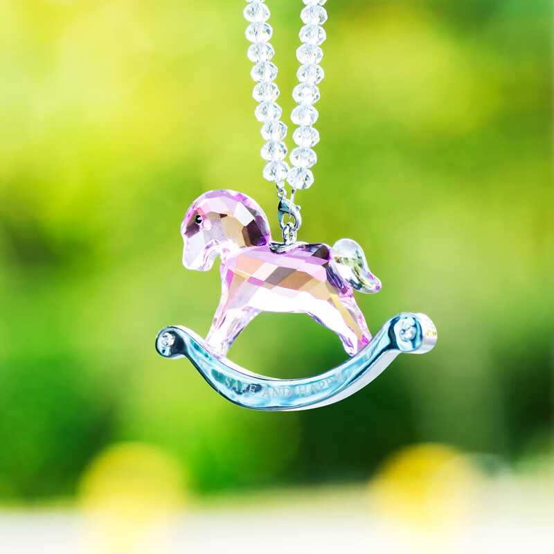 馨悠洁新水晶小马汽车挂件车内吊饰车载装饰保平安车挂件男女出入平安