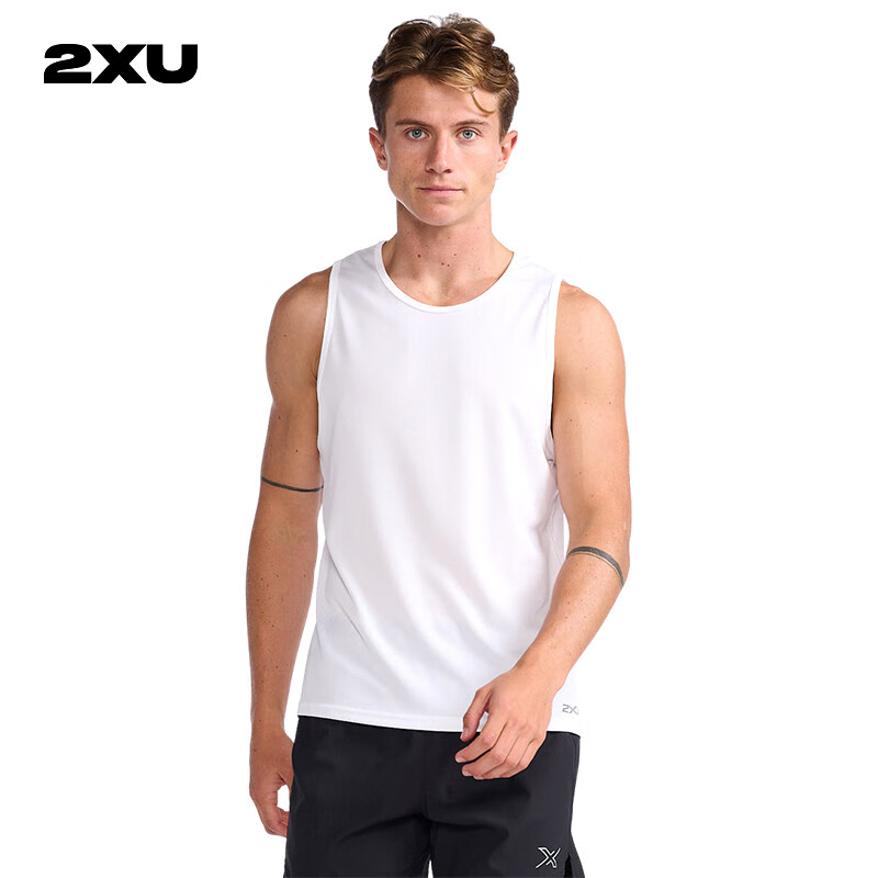2XU Aero系列运动背心 超轻吸汗修身速干衣跑步训练健身服无袖运动服 白色 M