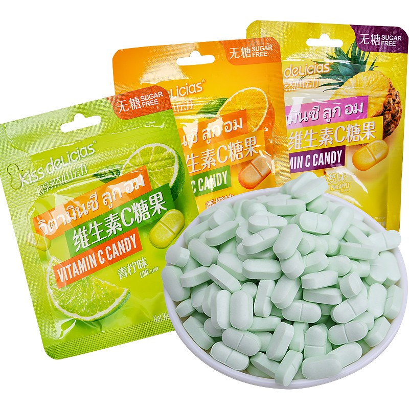 醇然心动(kiss delicias) 维生素c糖香橙味  办公室休闲零食便携袋装
