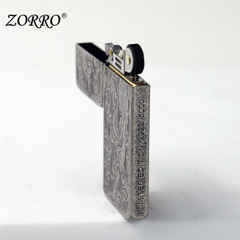 佐罗ZORRO佐罗超薄朴实古银唐草防风煤油打火机创意潮节日礼物送男友1 豪华版超薄古银唐草仙子ZS5-320