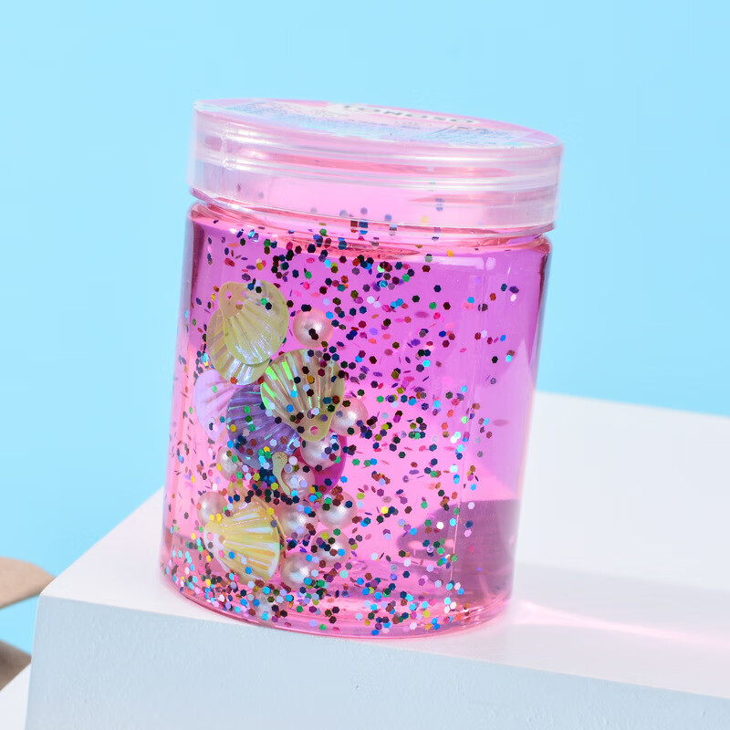 胶彩泥摆摊玩具地摊史莱姆超轻粘土儿童橡皮泥 [粉色]珍珠贝壳水晶泥