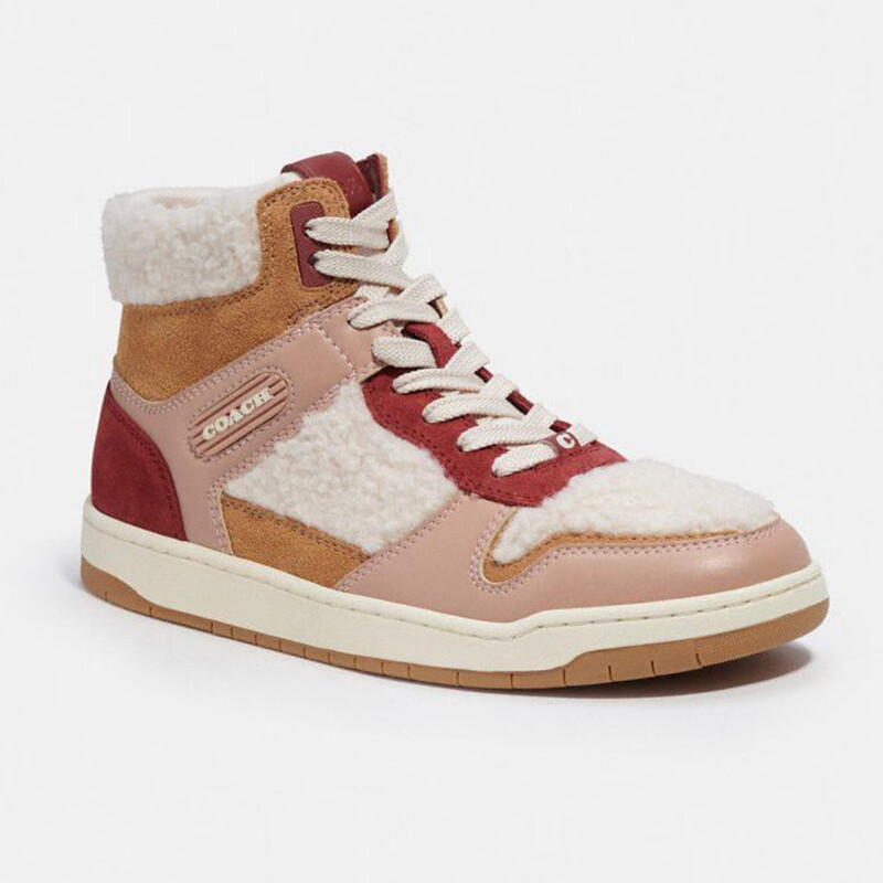 蔻驰(coach)女鞋 high top sneaker 冬季加绒保暖女士板鞋高帮舒适