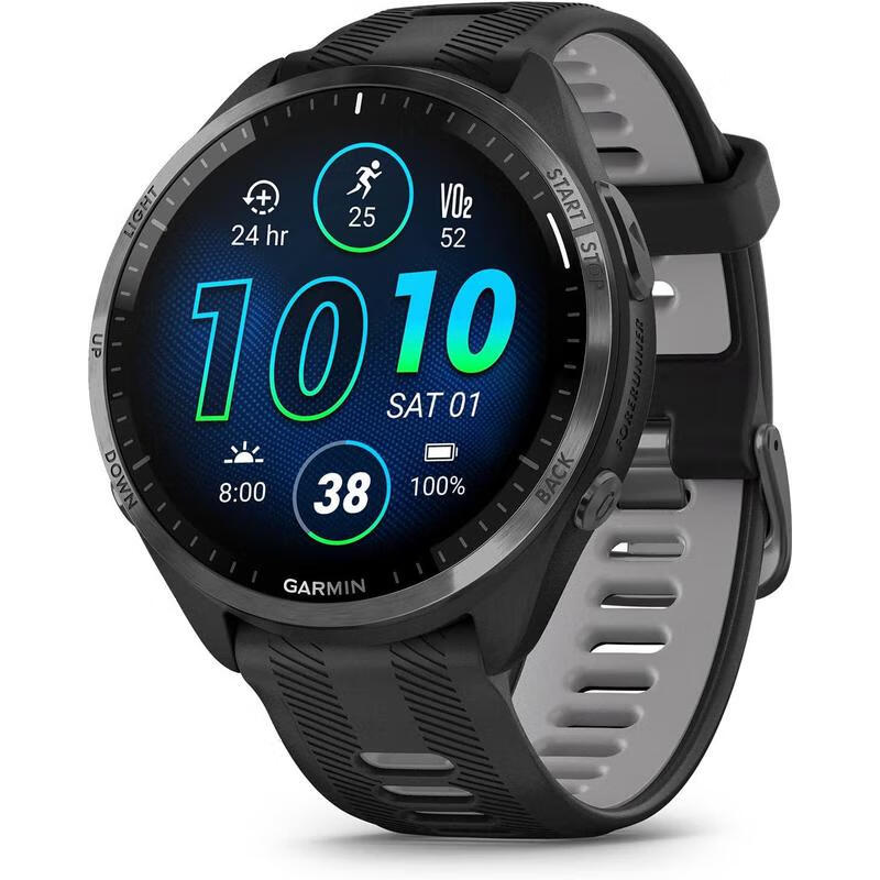 佳明（GARMIN） Forerunner 965 跑步智能手表 彩色觸摸屏 訓(xùn)練指標(biāo) 恢復(fù)洞察 Garmin Forerunner 965 BLACK AND POWDER GRAY