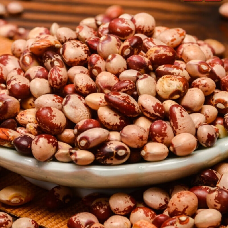 虎钢馋甘肃特产奶小花豆猫眼豆 熊猫花豇豆江豆饭芸豆杂粮500g