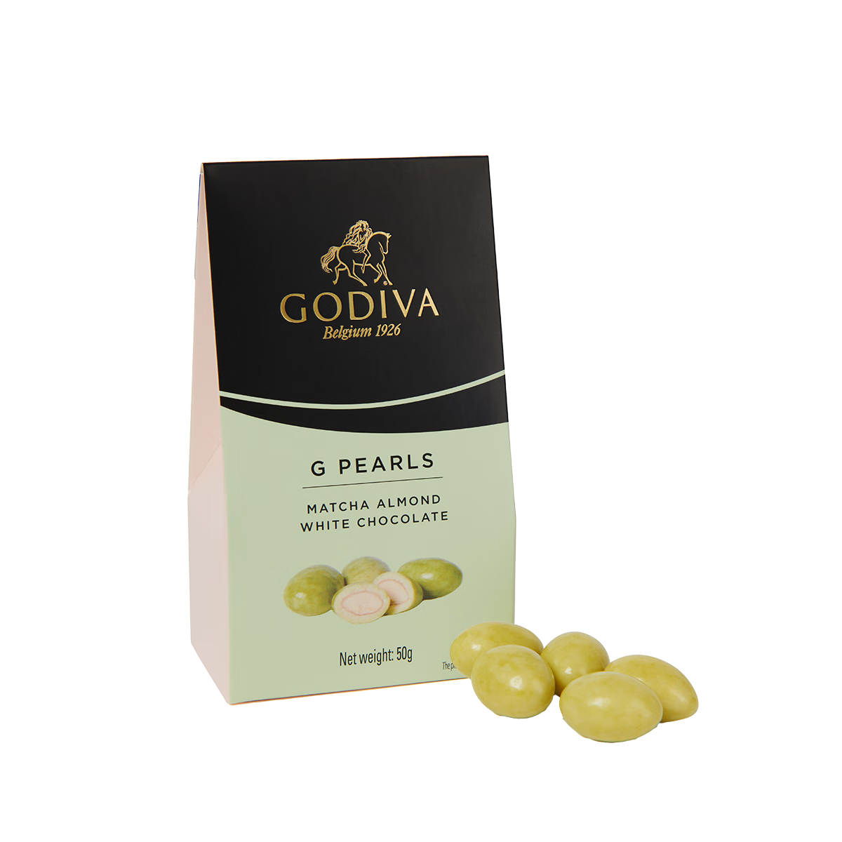 歌帝梵（GODIVA）扁桃仁夾心抹茶堅(jiān)果白巧克力豆50g 休閑零食 萬(wàn)圣節(jié)禮物 搗蛋糖果