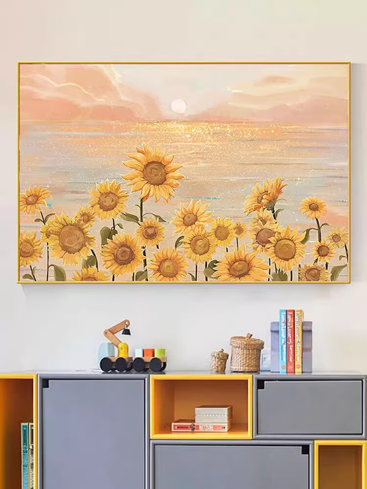 钻石画满钻新款向日葵2023钻石贴画点钻十字绣简单手工客厅玄关挂