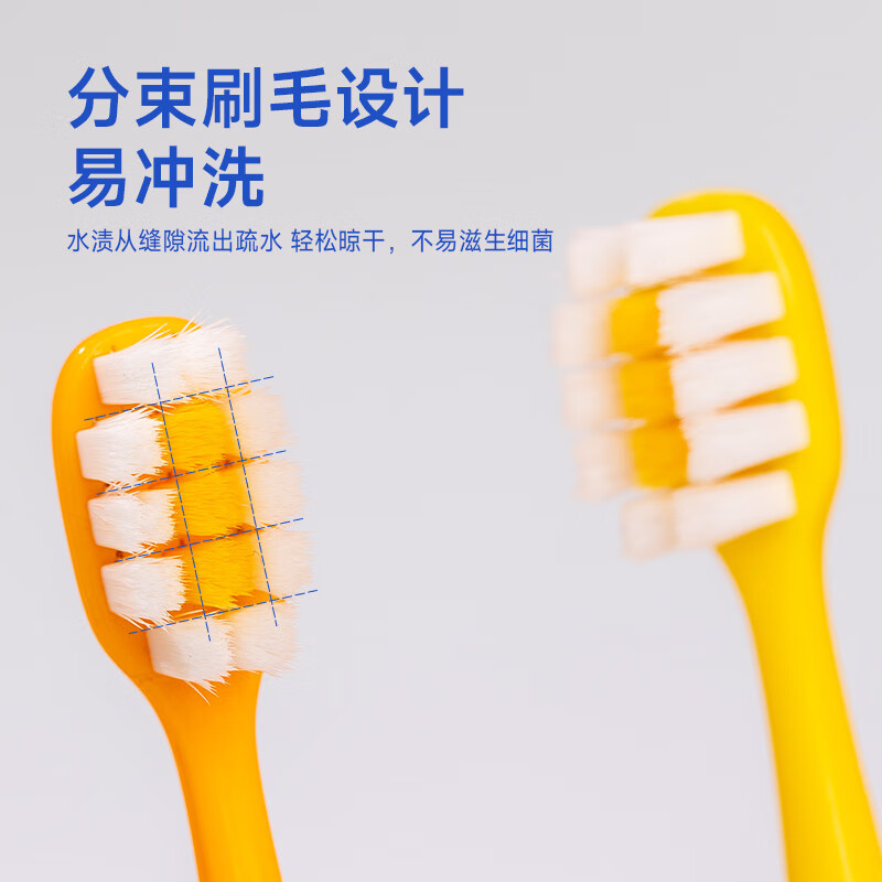 健儿童牙刷3-6-12岁宝宝牙刷萌萌小恐龙多彩卡通牙刷呵护萌牙 黄绿橙 翡羽6003 6支 【厂家甄选】