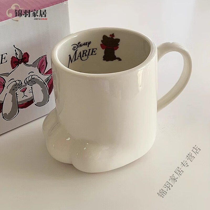 家小优网红高颜值猫爪杯咖啡杯饮料杯可爱猫爪马克杯奶油风新款水杯
