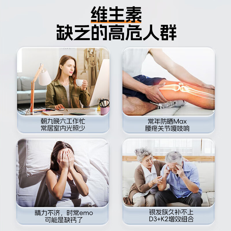SFD维生素d3阳光瓶 活性25羟基男女备孕补钙vd3孕妇儿童中老年补钙 4000IU+K2维生素d3 120粒*1瓶