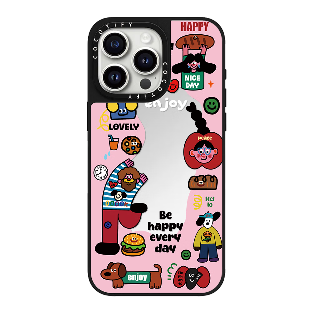 邦克仕（Benks）易淘制造手機(jī)殼磁性磁鏡關(guān)節(jié)多巴胺環(huán)繞女孩適用于蘋果16Promax手機(jī)手機(jī)殼 CASE[蘋果女孩粉色環(huán)繞]銀色鏡面 iPhone11