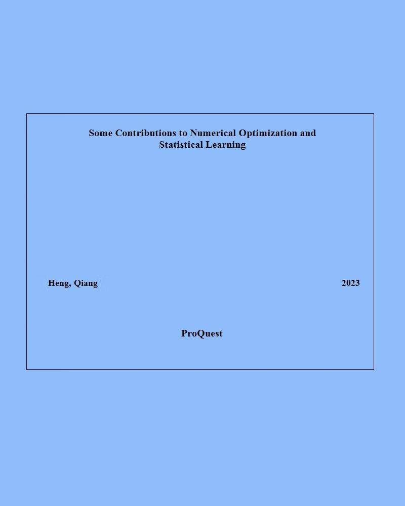 论文some contributions to numerical optimization and statistical