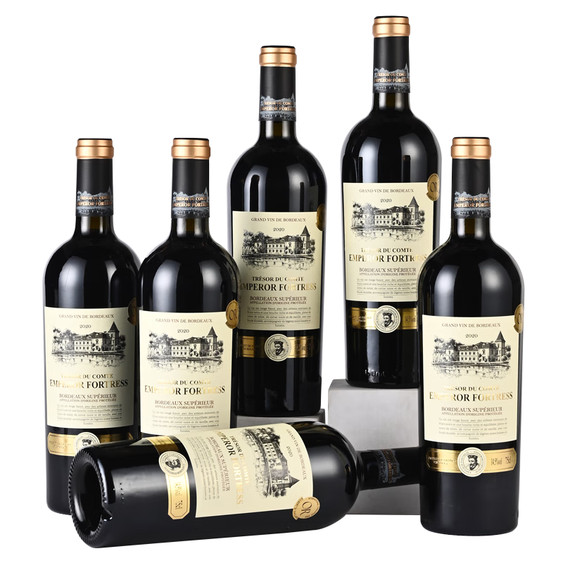 帝尊堡 法国红酒葡萄酒 14.5度珍藏超级波尔多干红红酒礼盒 6瓶酒箱