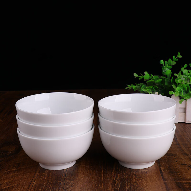 錦鳯景德镇高温白瓷饭碗面碗汤锅鱼盘菜盘吃碟斗碗大碗碗盘陶瓷餐具 罗汉12头（6碗+6盘）