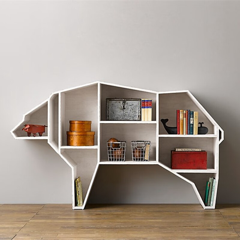 生态宜家创意造型书柜动物学校书架个性摆件展示柜置物架客厅壁挂定制