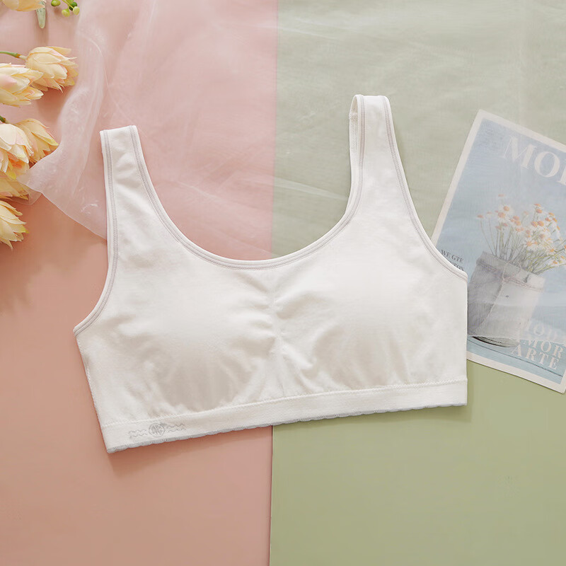 女童内衣发育期12-16岁9-12岁青春期初中生女孩舒适透气无钢圈 白色 l