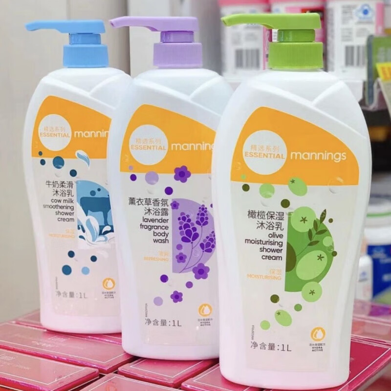 万宁（mannings）沐浴露柔滑沐浴乳橄榄薰衣草沐浴露1L 多选 牛奶