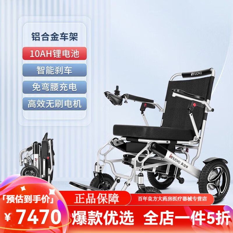 英洛华(innuovo)电动轮椅老人四轮代步车锂电可折叠轻便便携多功能