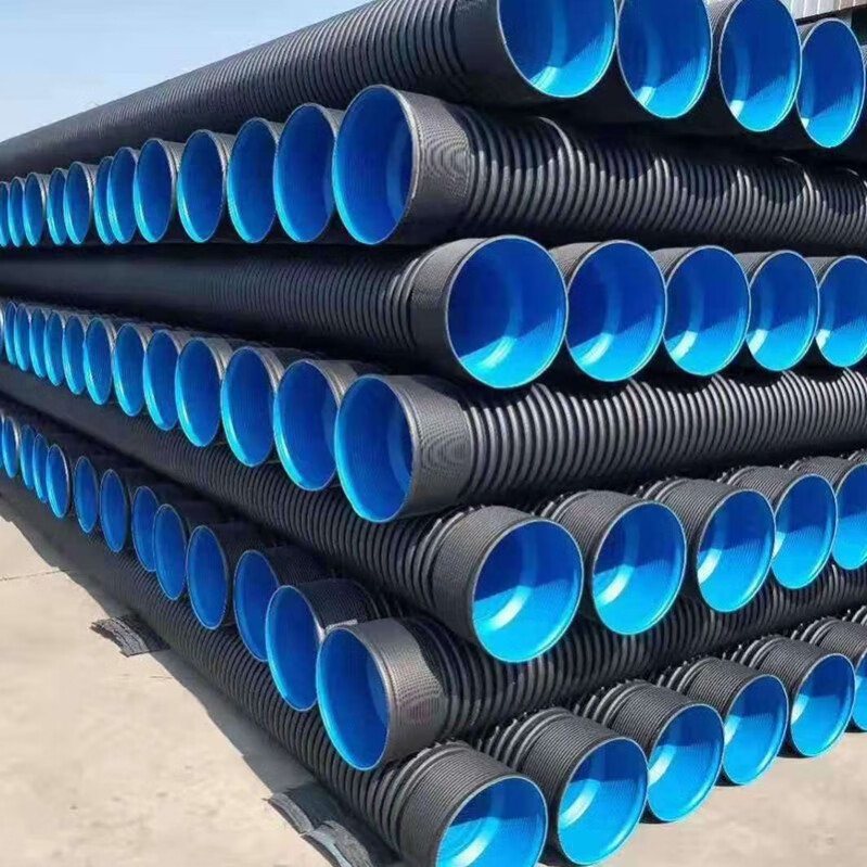 壁波纹管dn300污水 管排水管道钢带增强螺旋管 直径200mm(米)一根6米