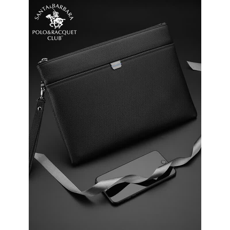 圣大保罗(santa barbara polo & racquet club)男士手包男款真皮大