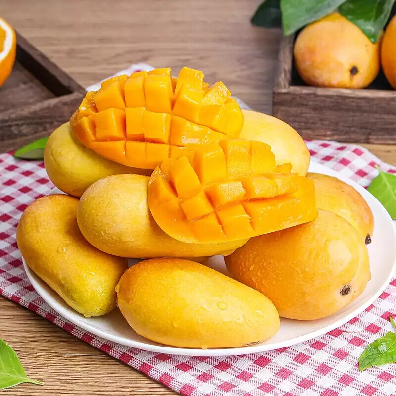 遇见悯农新鲜水果芒果生鲜贵妃芒小台芒送礼佳品热带水果 净重4.5斤【台芒中果65g起】
