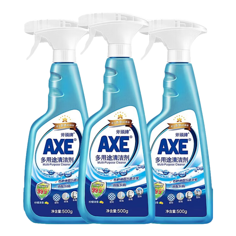 斧头 多用途清洁剂500g  厨房去油污瓷砖不锈钢去污垢 顽固污渍克星 3瓶装