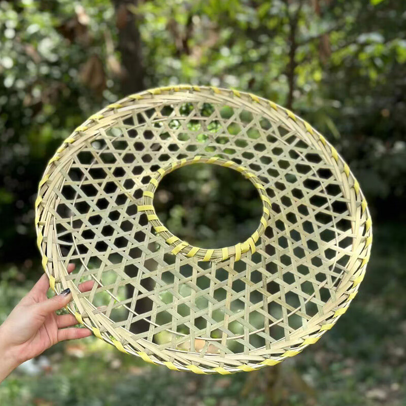 南啵丸现货古代女侠斗笠汉服帽子竹编舞蹈简约白沙遮面镂空斗笠武侠