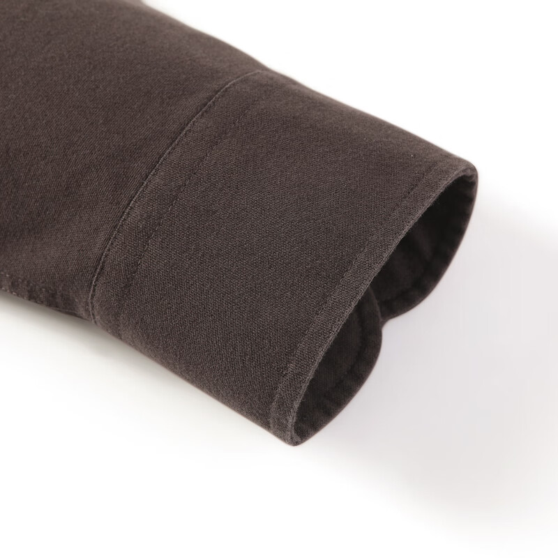 哈特马克斯磨毛牛津纺保暖舒适纯棉柔软男长袖衬衫 深咖色 41