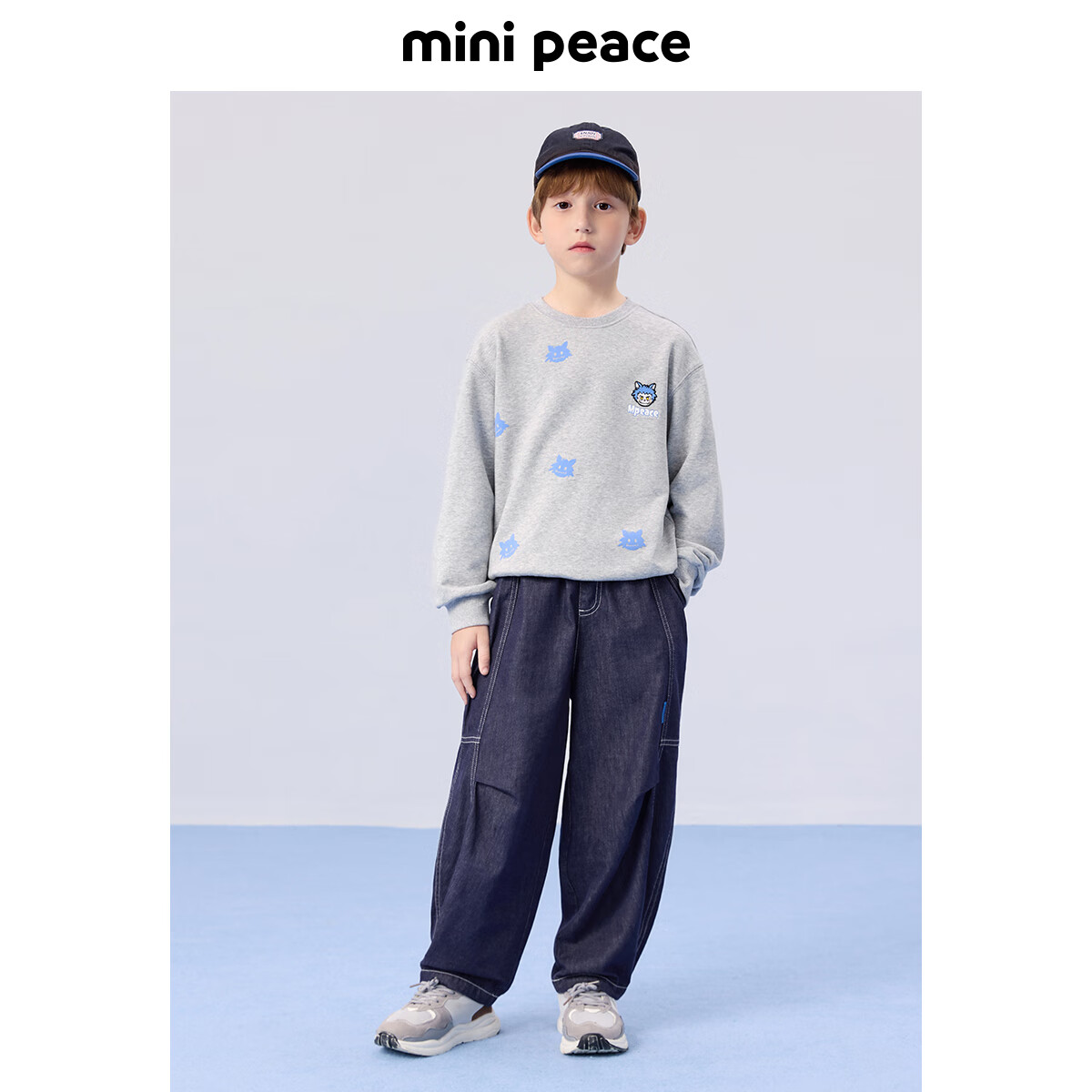 MiniPeace太平鸟童装男童牛仔长裤FAHAF1296 牛仔深蓝 130