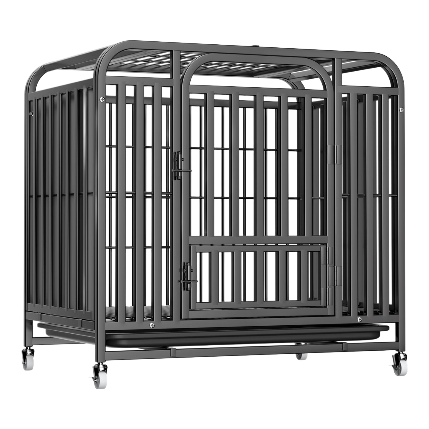喵先生狗笼子 狗笼小中大型犬加粗加固金毛拉布拉多一体带厕所分离笼子 三面全方管+加粗铁丝【95*63*94cm】65斤内适用