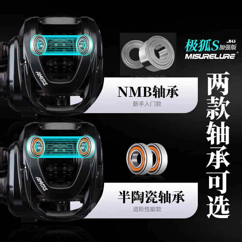 米歇尔极狐S加强版微物泛用水滴轮防炸线鳜鱼鲈鱼打黑远投金属路亚鱼线轮 泛用微物双线杯（nmb轴承） 左手摇轮