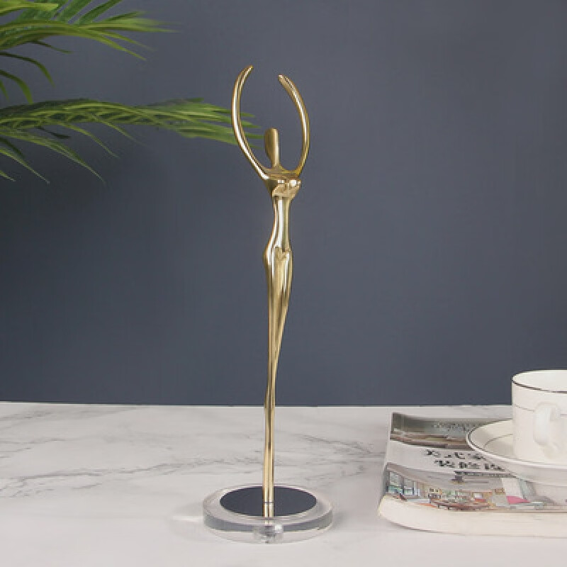 舞女孩摆件现代轻奢创意人物工艺品礼物电视柜装饰品摆设 双手举起