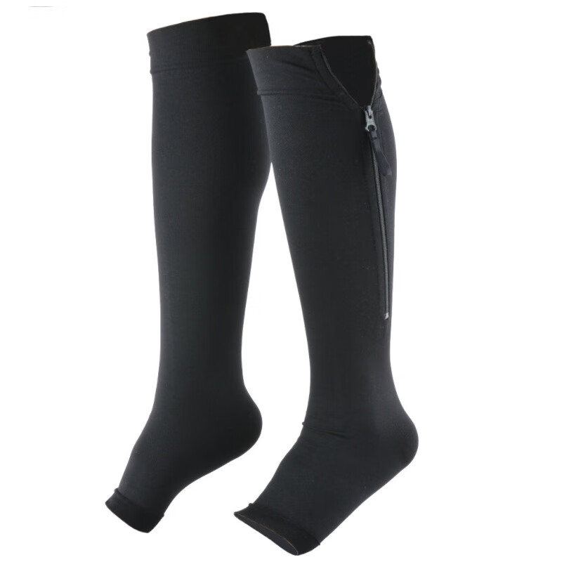 下肢抗血栓梯度压力带拉链款辅助治疗防静脉曲张弹力袜二级压力护小腿