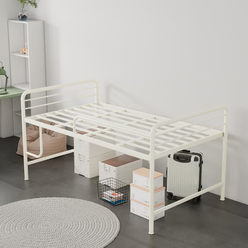 动蚁高脚床铁艺高架床小户型成人一体半高床男女孩金属铁架床储物 乳