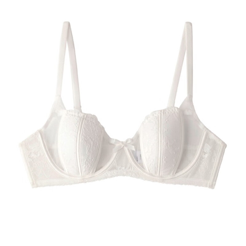 戴丽格法式性感蕾丝内衣软钢圈聚拢文胸兔耳朵文胸胸罩女 白色 70b